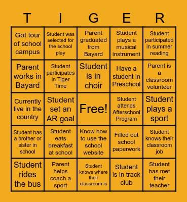 Welcome to Bayard Public Schools! Bingo Card