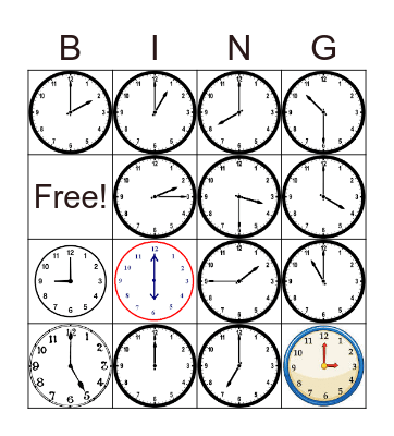 Time Bingo Card Bingo Card