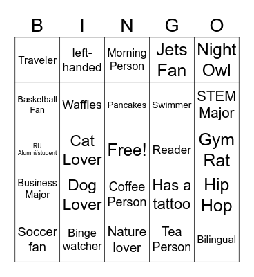 First Generational Consulting Mixer Bingo Card