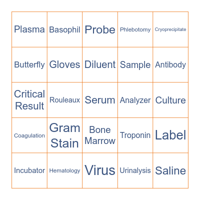 Back to the Lab BINGO Card