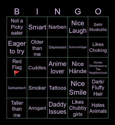 Reiskorn's Daddy Material Bingo Card