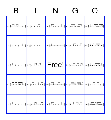 Clap & Tap that Rhythm Bingo Card