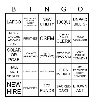 OPERATION ALL AMERICAN TIGER Bingo Card