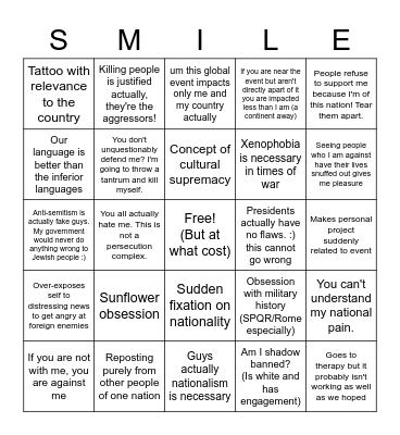 That was too good lets get the red flags Bingo Card