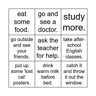 I think you should... Bingo Card