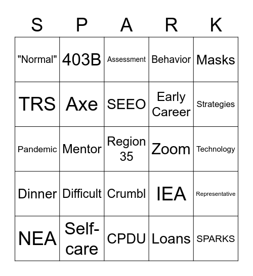 SPARKS BINGO Card