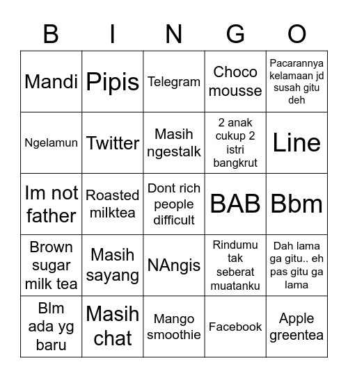 JW BINGO Card