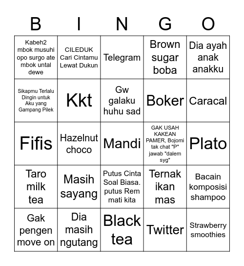 Sohee Bingo Card