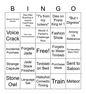 Price of Perfection Bingo! Bingo Card