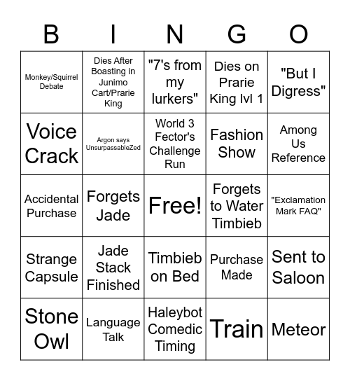 Price of Perfection Bingo! Bingo Card