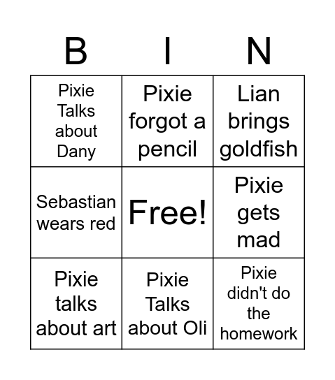 Pre-Cal Bingo Card