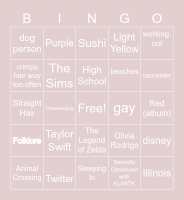 ryan russo <3 Bingo Card