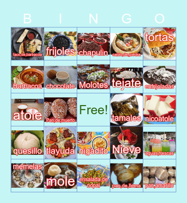 Food From Oaxaca Bingo Card