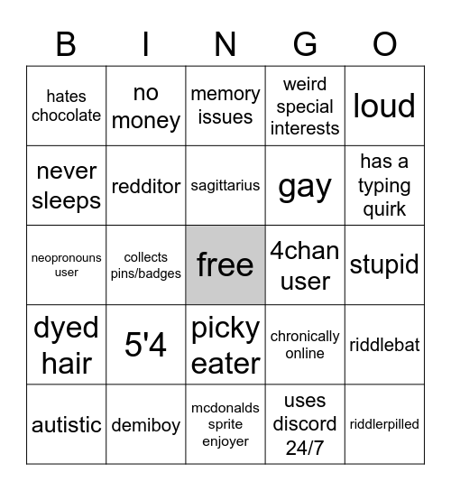 xephos Bingo Card