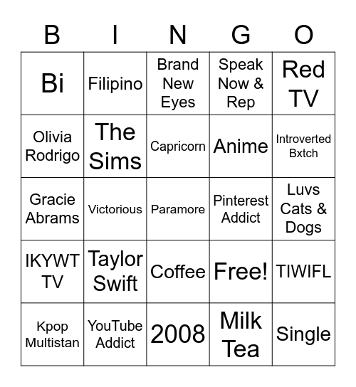 dani ❀ Bingo Card