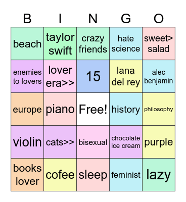 Maider's bingo!! Bingo Card