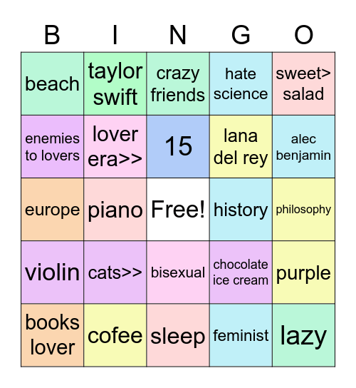 Maider's bingo!! Bingo Card