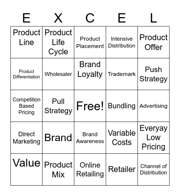 CH 12: Managing the Marketing Mix Bingo Card