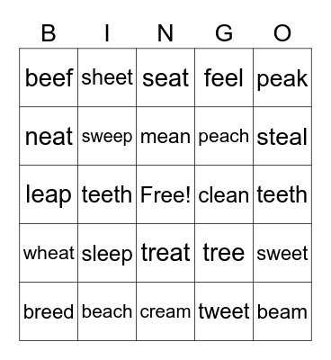 ea/ee BINGO Card