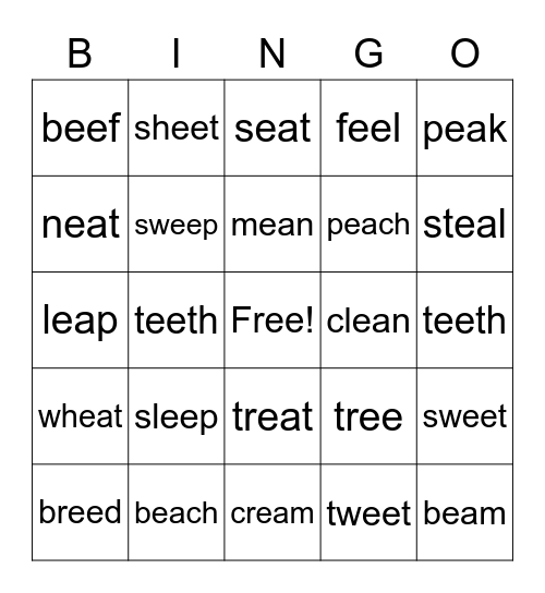 ea/ee BINGO Card