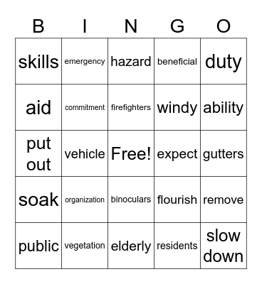 VOLUNTEERING Bingo Card