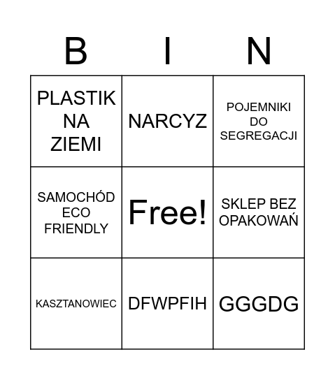 Untitled BFQWFQingo Bingo Card