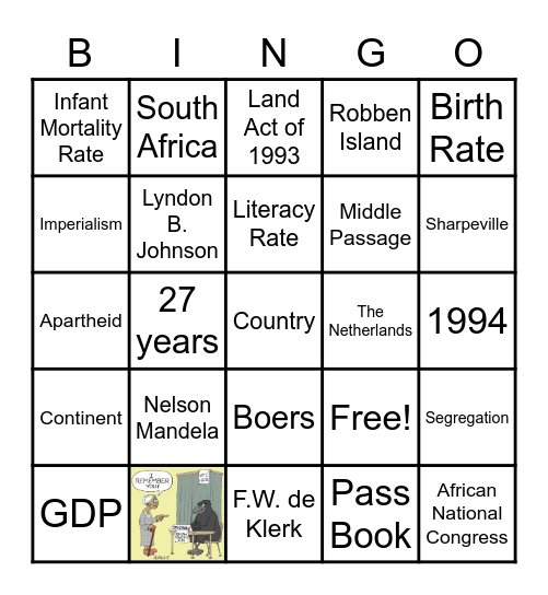 Unit 5 Bingo Card