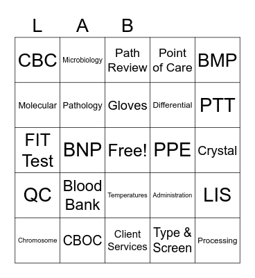 Lab Week 2022 Bingo Card