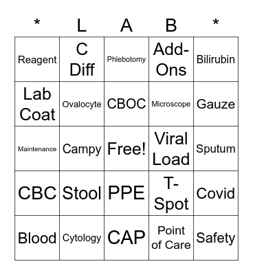 CAHVS LAB WEEK 2022 Bingo Card