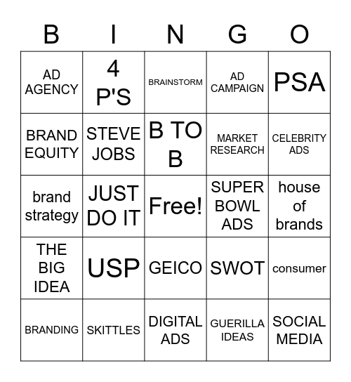 AD CLASS BINGO Card