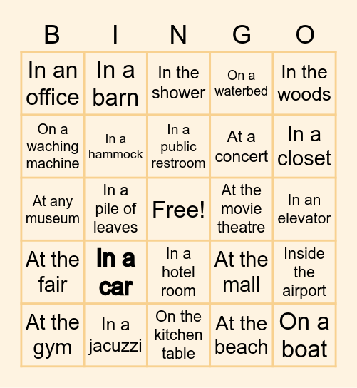 Q's Bingo Card