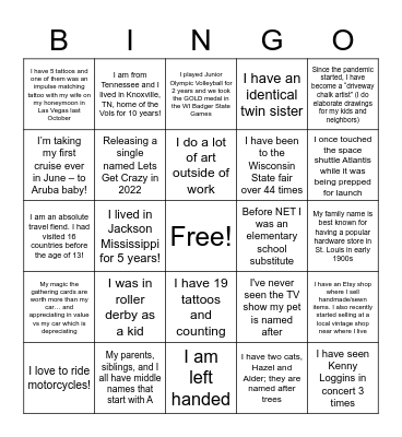 NET HAPPY HOUR! Bingo Card