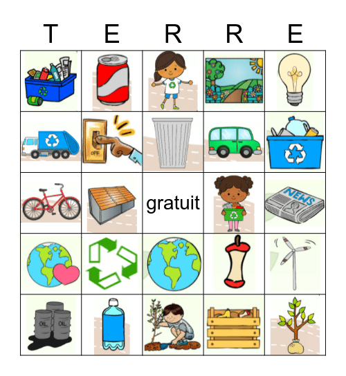 Le jour de la terre Bingo Card