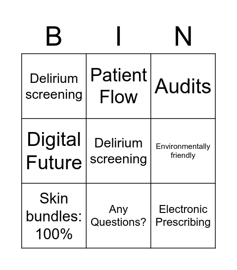 2B - KPI's (EPR) Bingo Card