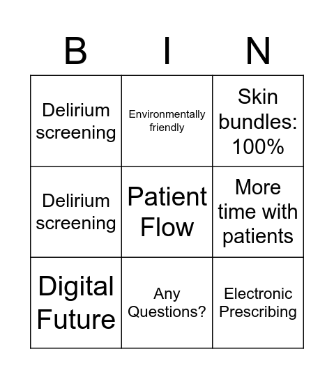 2B - KPI's (EPR) Bingo Card