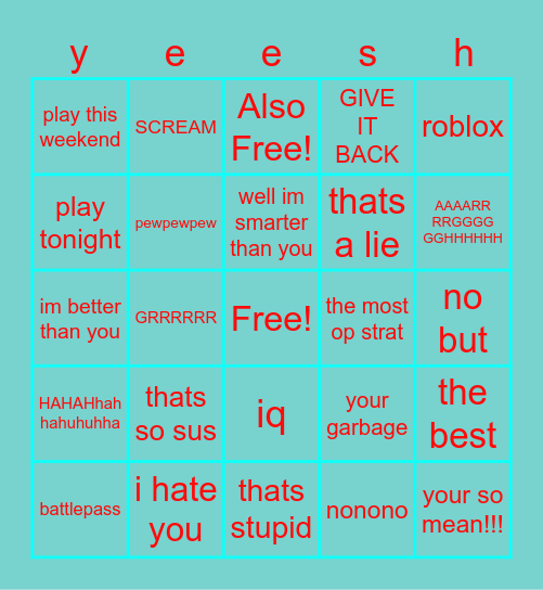 what sidhu and aymen say when talking to eachother Bingo Card