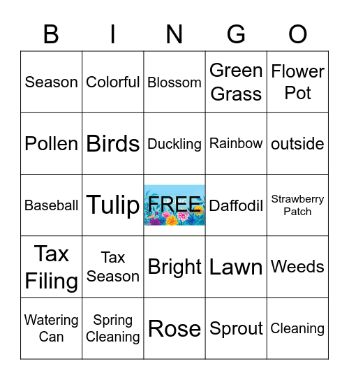 Springtime Bingo Card