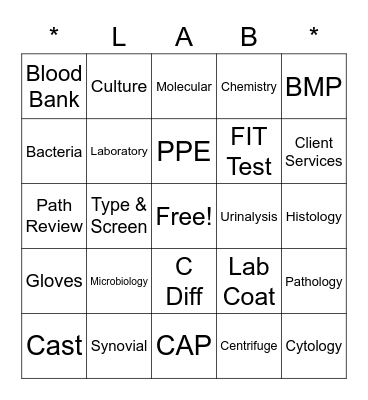 CAVHS Lab Week 2022 Bingo Card