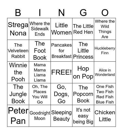 Carrie's Baby Shower Bingo Card