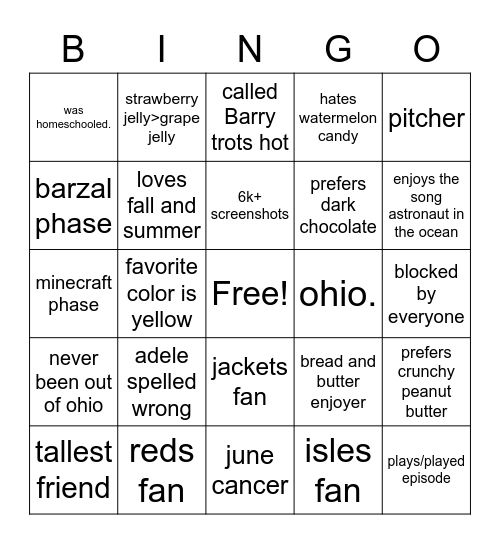 afelles red flags Bingo Card