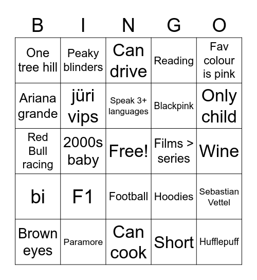 Chelsea bingo Card
