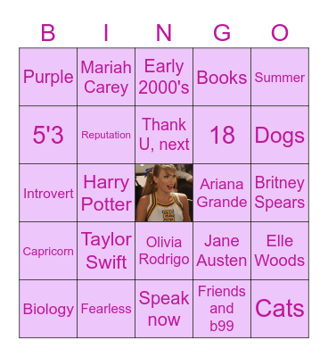 𝕊𝕚𝕪𝕒 Bingo Card