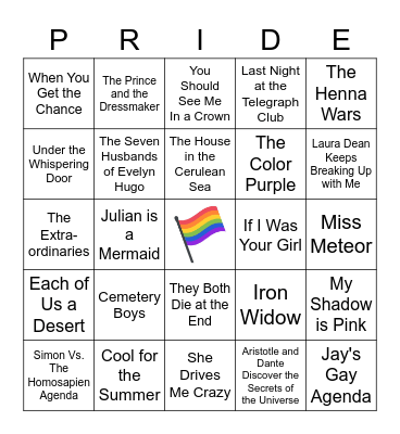 Glowing with Pride Bingo 2 Bingo Card