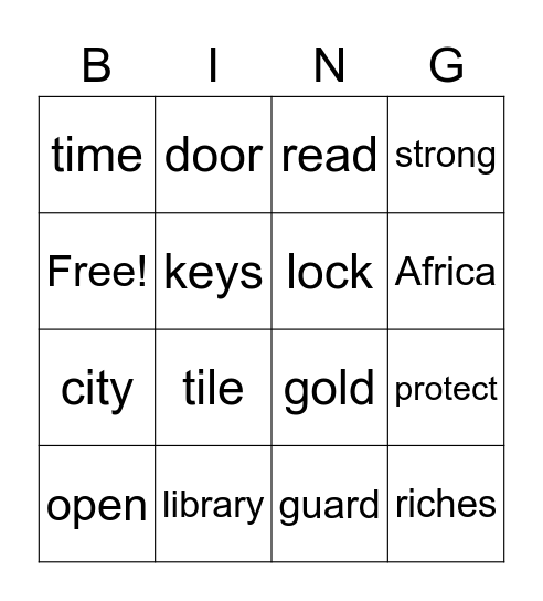 The Library of Fez Bingo Card