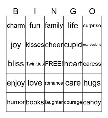 love Bingo Card