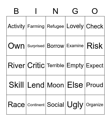 Bingo Card