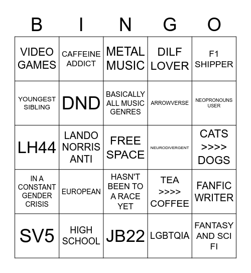 SPRUCE'S BINGO Card
