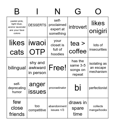 ozzie kinnie bingo Card