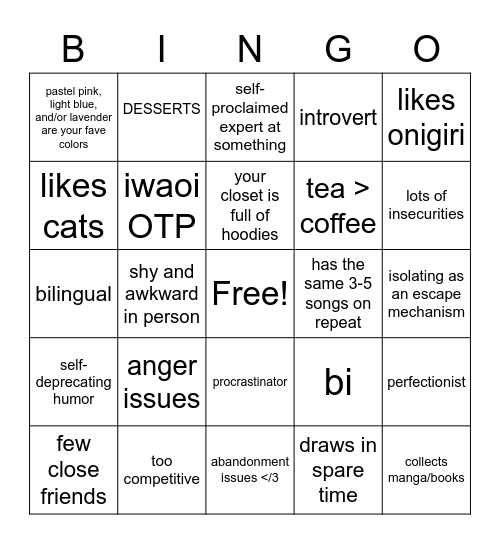 ozzie kinnie bingo Card