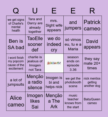 Heartstopper Bingo Card